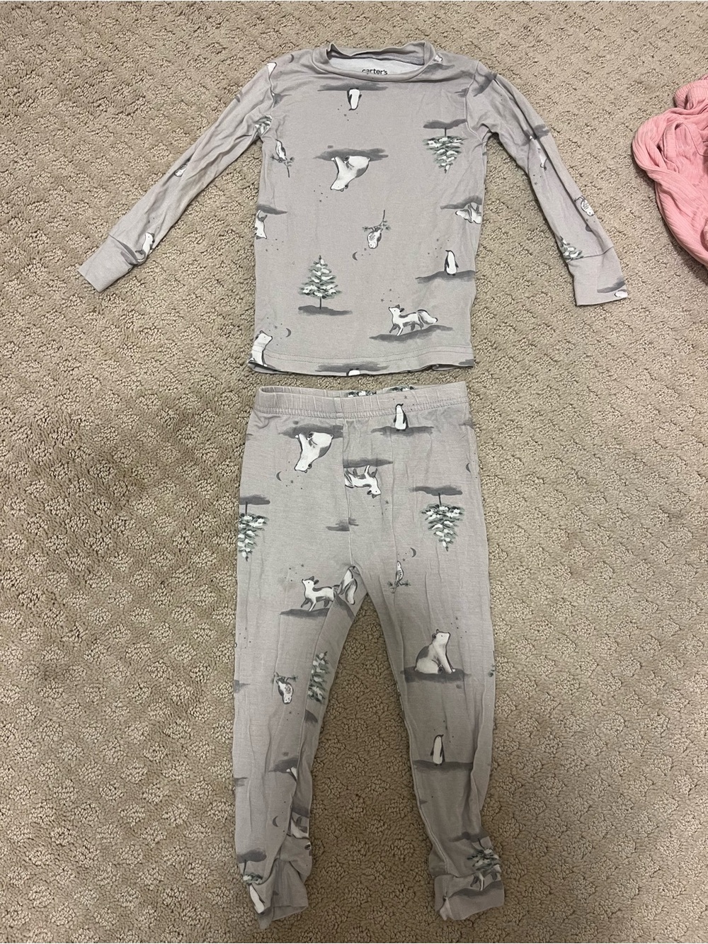 Carter's Light Gray Polar Bear Print Pajama Set